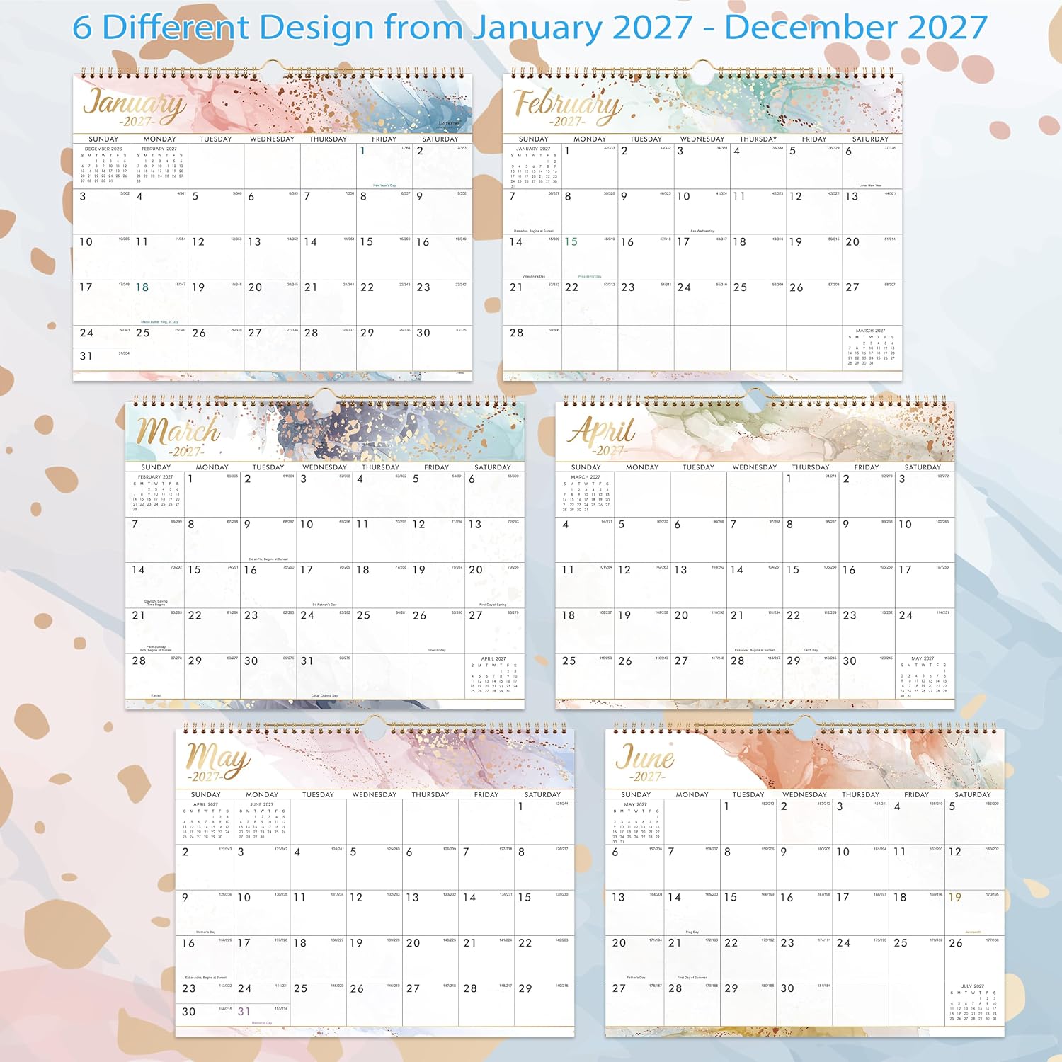 Thumbnail 4 de 2026 Wall Calendar 14.8 x 11.4 inches ๐