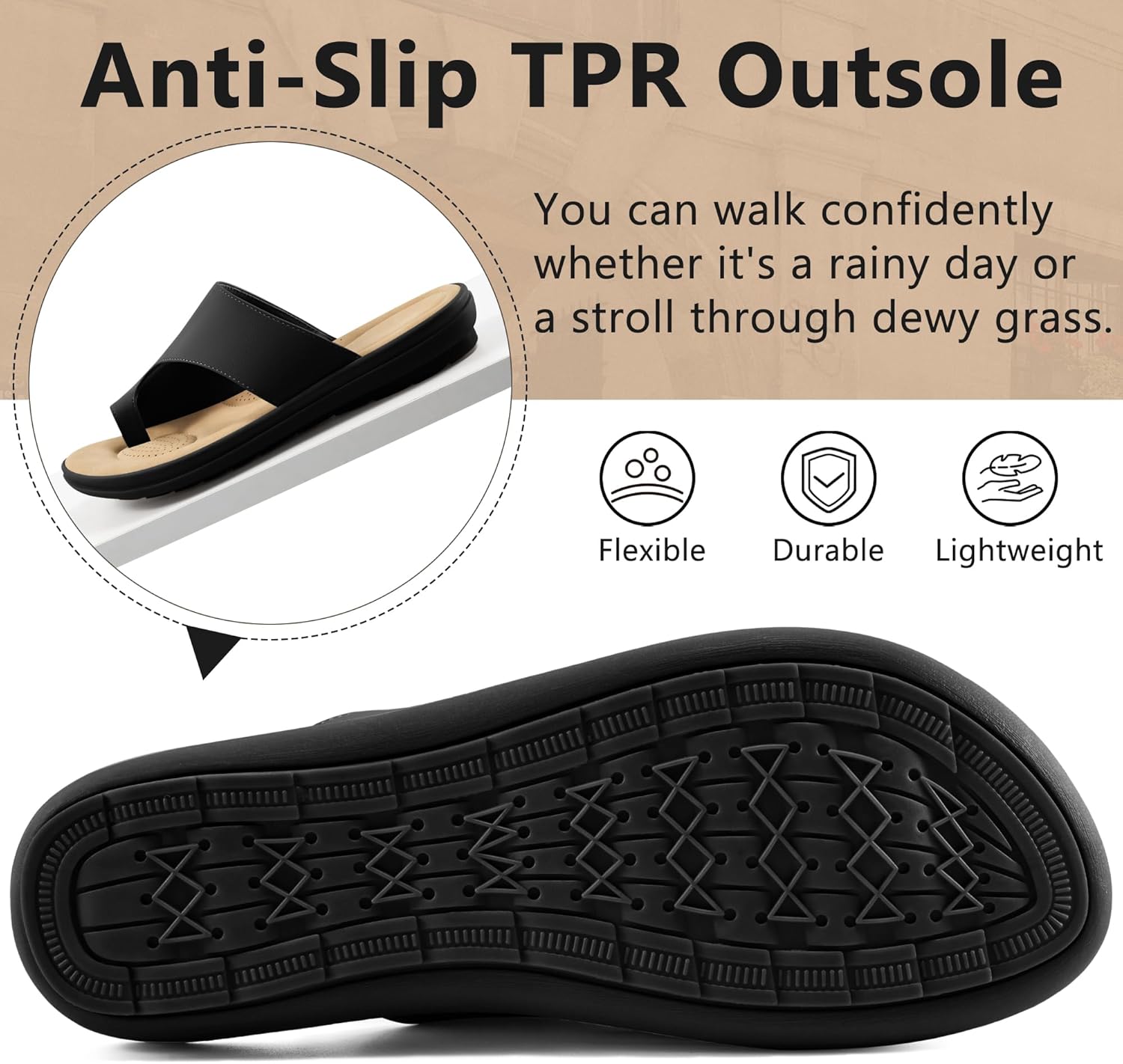Detalle de Reimferce Summer Flat Sandals for Women — Comfortable Orthopedic Walking Slides