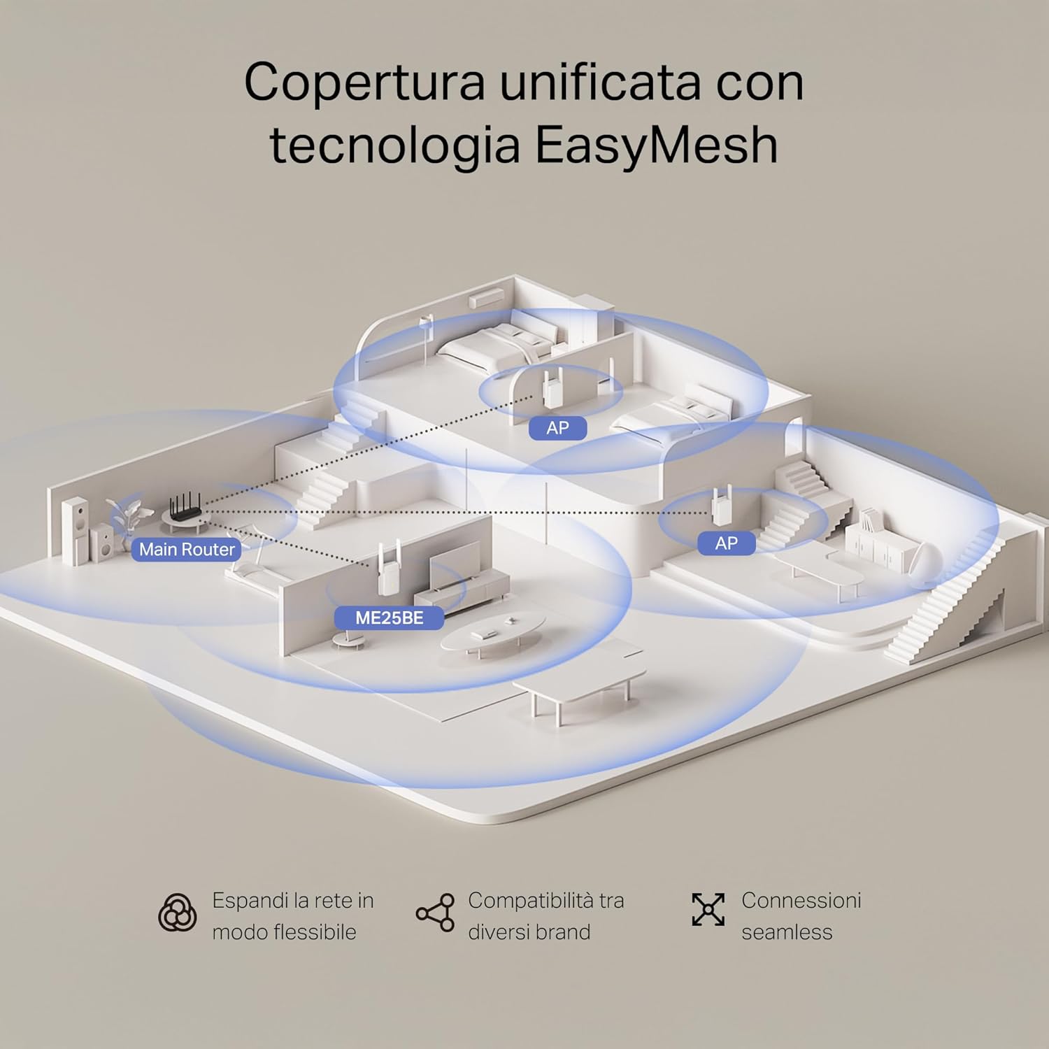 Thumbnail 5 de TP-Link ME25BE Ripetitore WiFi 7 BE3600 Mbps, 1 porta Gigabit 📶