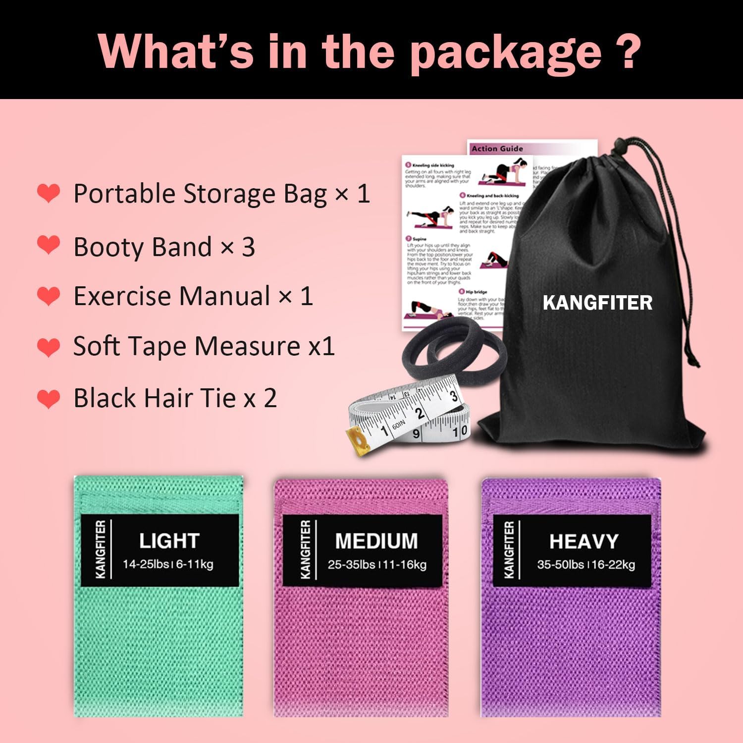 Thumbnail 6 de KANGFITER Fabric Resistance Bands 3-Pack ๐