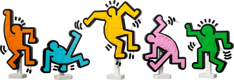 Detalle de LEGO Art Keith Haring Tanzende Figuren 31216 – Pop-Art-Mosaik mit 1.773 Steinen