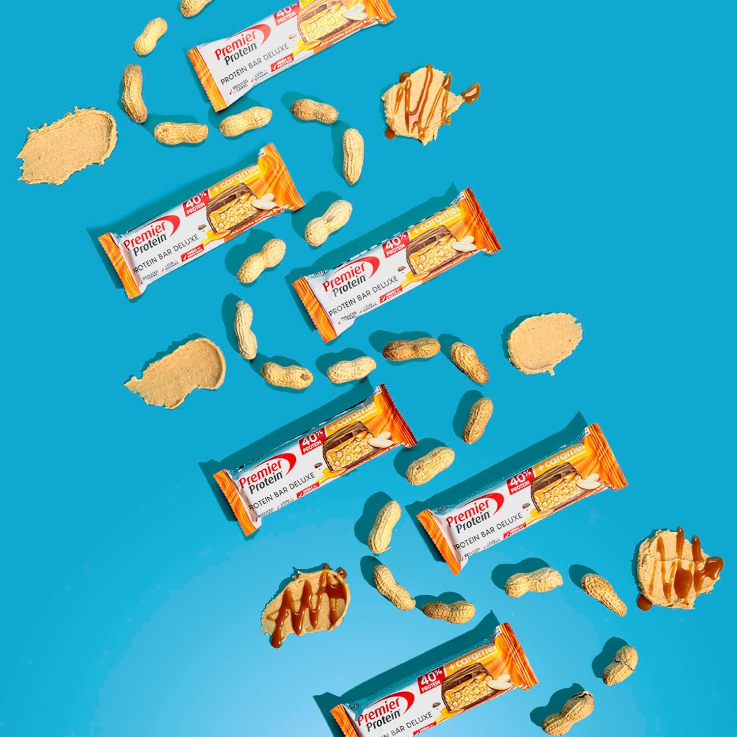 Detalle 2 de Premier Protein Protein Bar Deluxe 40% Chocolat Cacahuète – lot de 12 (50 g) : faible en sucres, 20 g de protéines