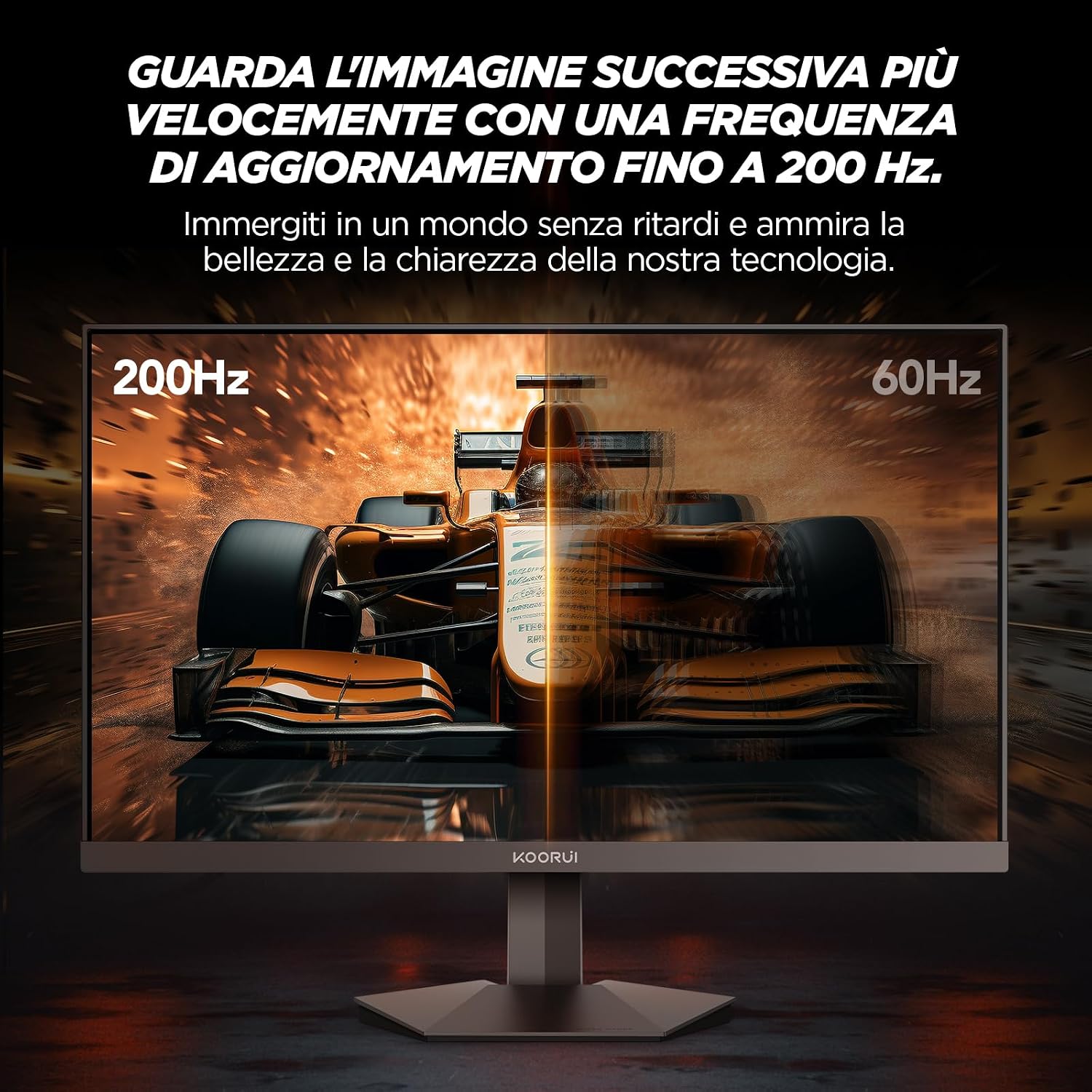 Detalle de KOORUI Gaming Monitor 24" 170Hz – Schermo FHD con Adaptive Sync e HDMI 1.4