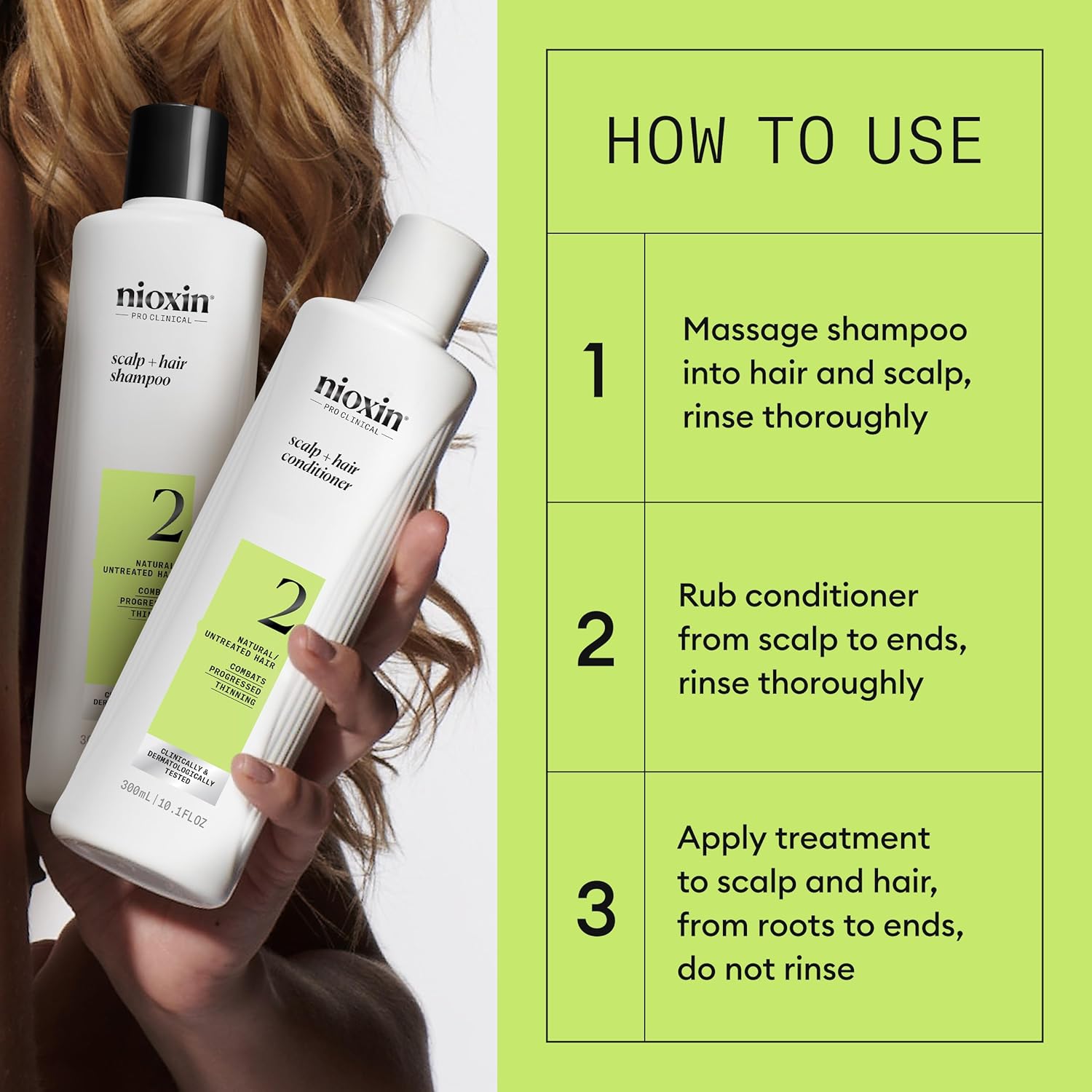 Thumbnail 3 de Nioxin System 2 Hair Thickening System for progressed thinning (biotin & niacinamide) – Shampoo, Conditioner & Scalp Serum