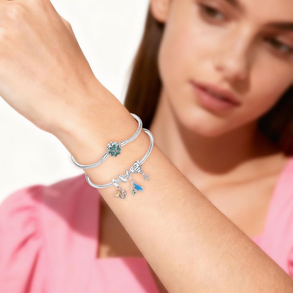 Detalle de Charm-Armband aus 925 Silber 17–21 cm