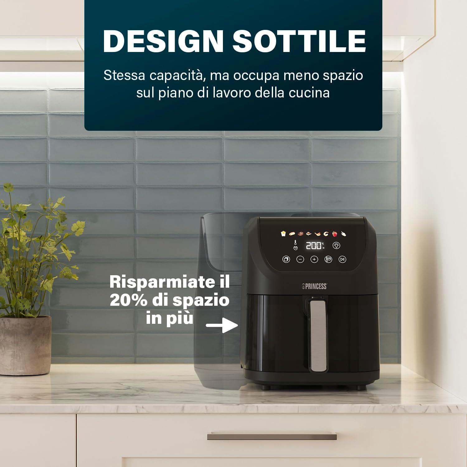 Detalle de Princess Slim Airfryer 5,5 L 1500 W