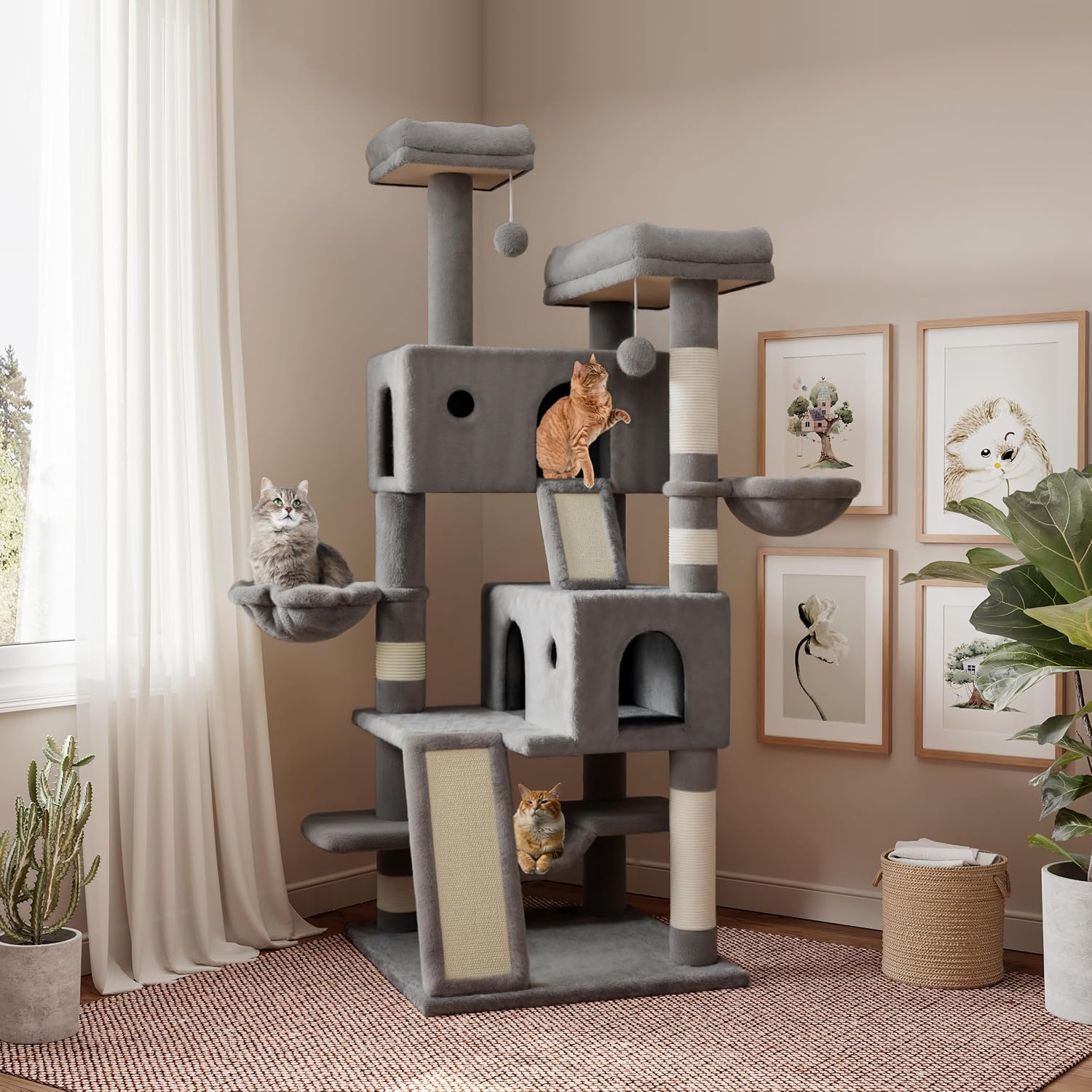 Detalle de SHA CERLIN Cat Tree Tower 65in