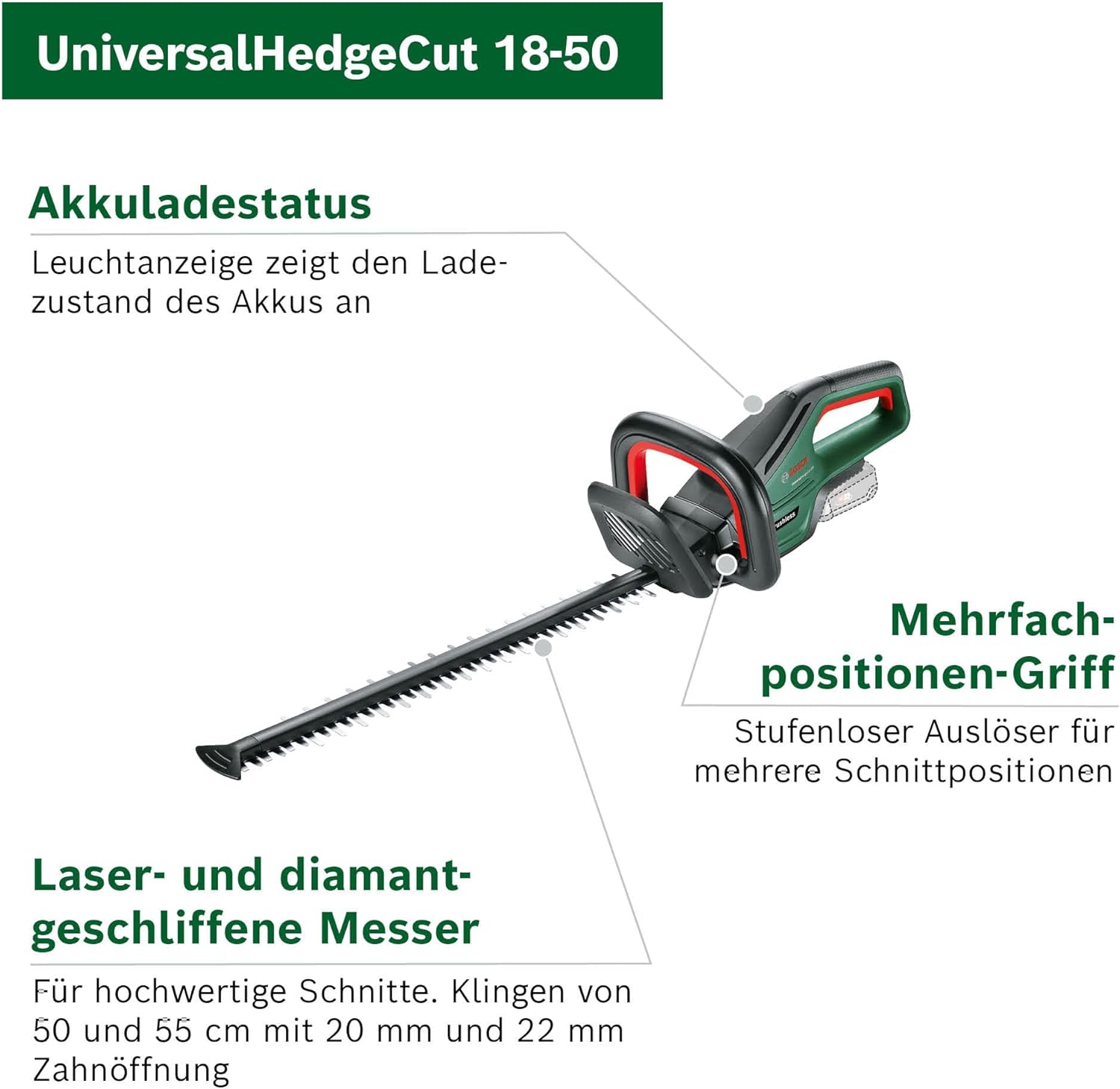 Thumbnail 2 de Bosch UniversalHedgeCut 18V-50 Heckenschere