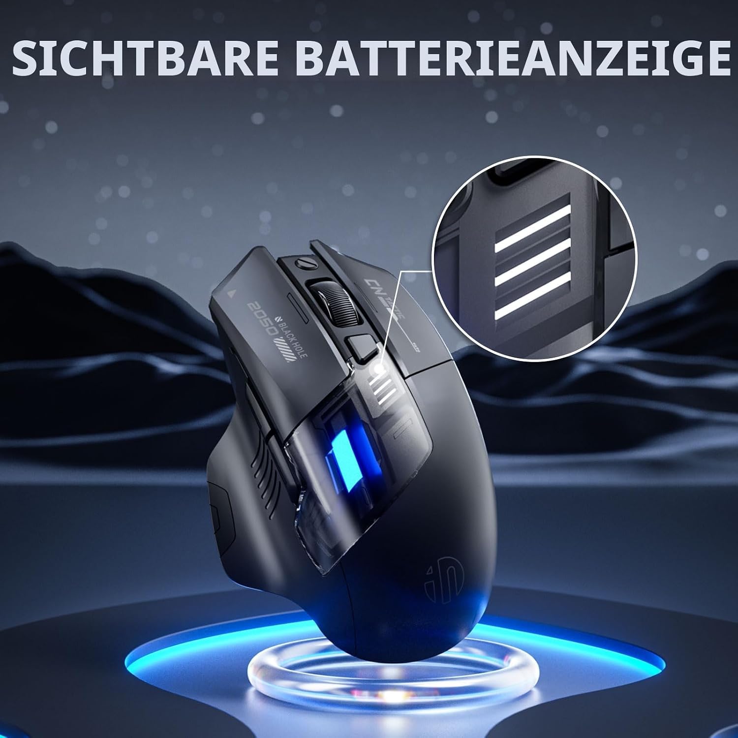 Detalle 2 de INPHIC A9 Explorer Bluetooth-Maus 2400 DPI đź–±