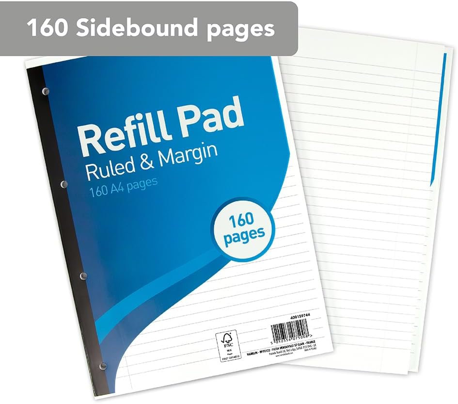 Detalle 2 de SUMMIT A4 Lined Paper Refill Pad (8 mm ruling with margin) – Pack of 3, 160 pages each