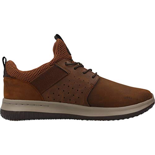 Detalle de Skechers Men's Delson Axton Trainer, Brown, UK 10