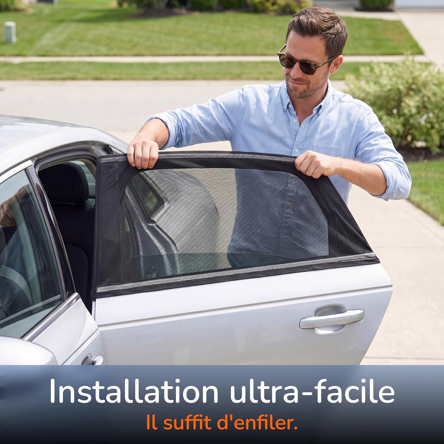 Detalle de Upgrade4cars : 4 pare-soleil pour voiture bébé — TÜV UPF 15, protection UV et occultation des vitres latérales
