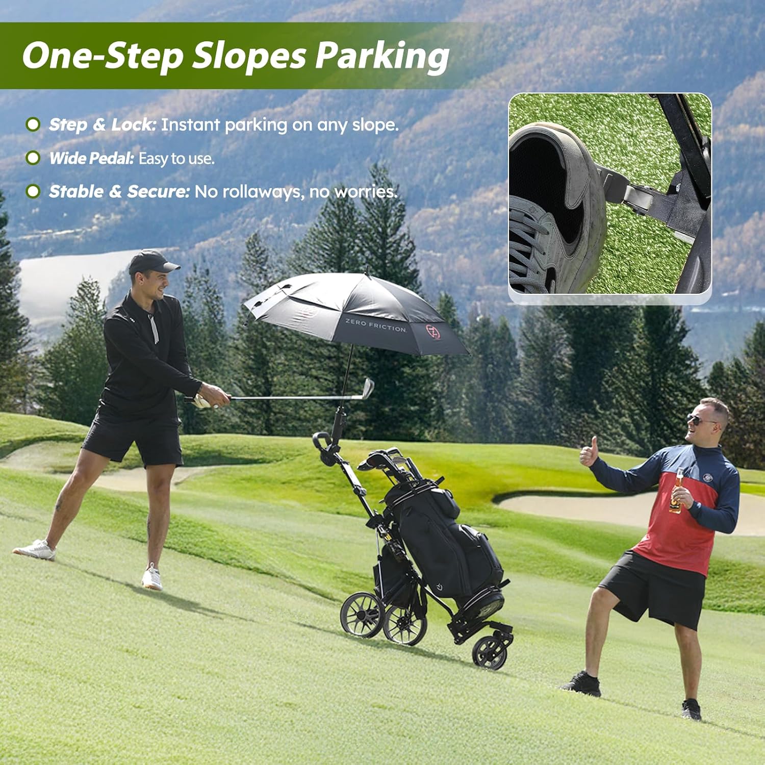Thumbnail 6 de Tedycatt 360 Golf Pull Cart: Lightweight 3-Wheel Folding Caddy