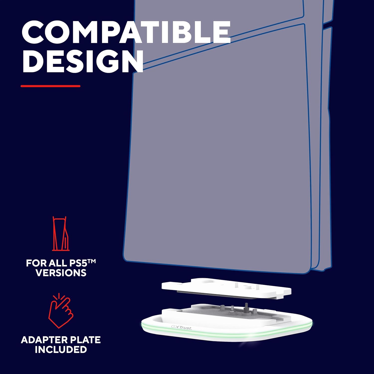 Thumbnail 2 de GXTrust 229 supporto verticale per PlayStation 5 (PS5 Slim/Pro e prima gen) con LED in 6 colori