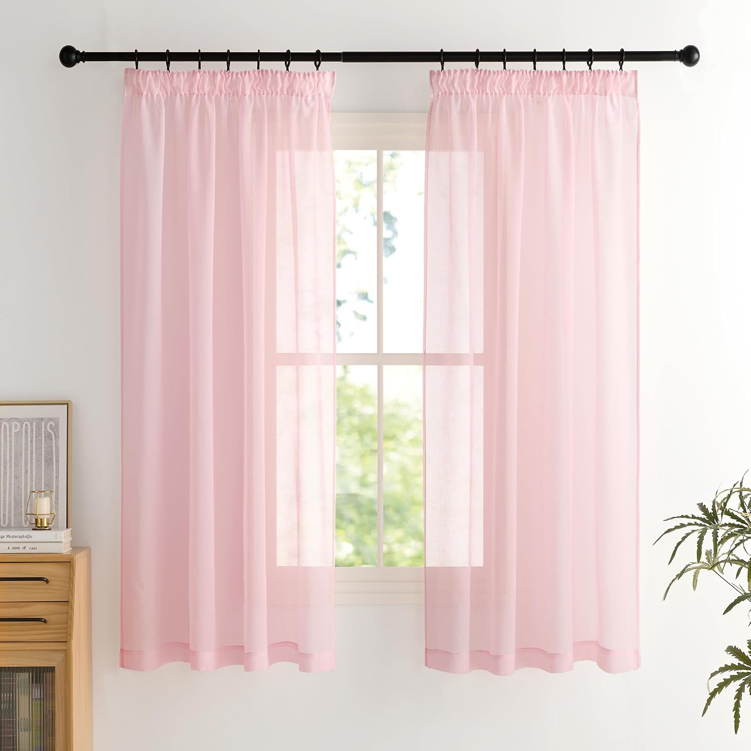 Detalle de PONY DANCE Vorhang Rosa Voile H 160 x B 140 cm
