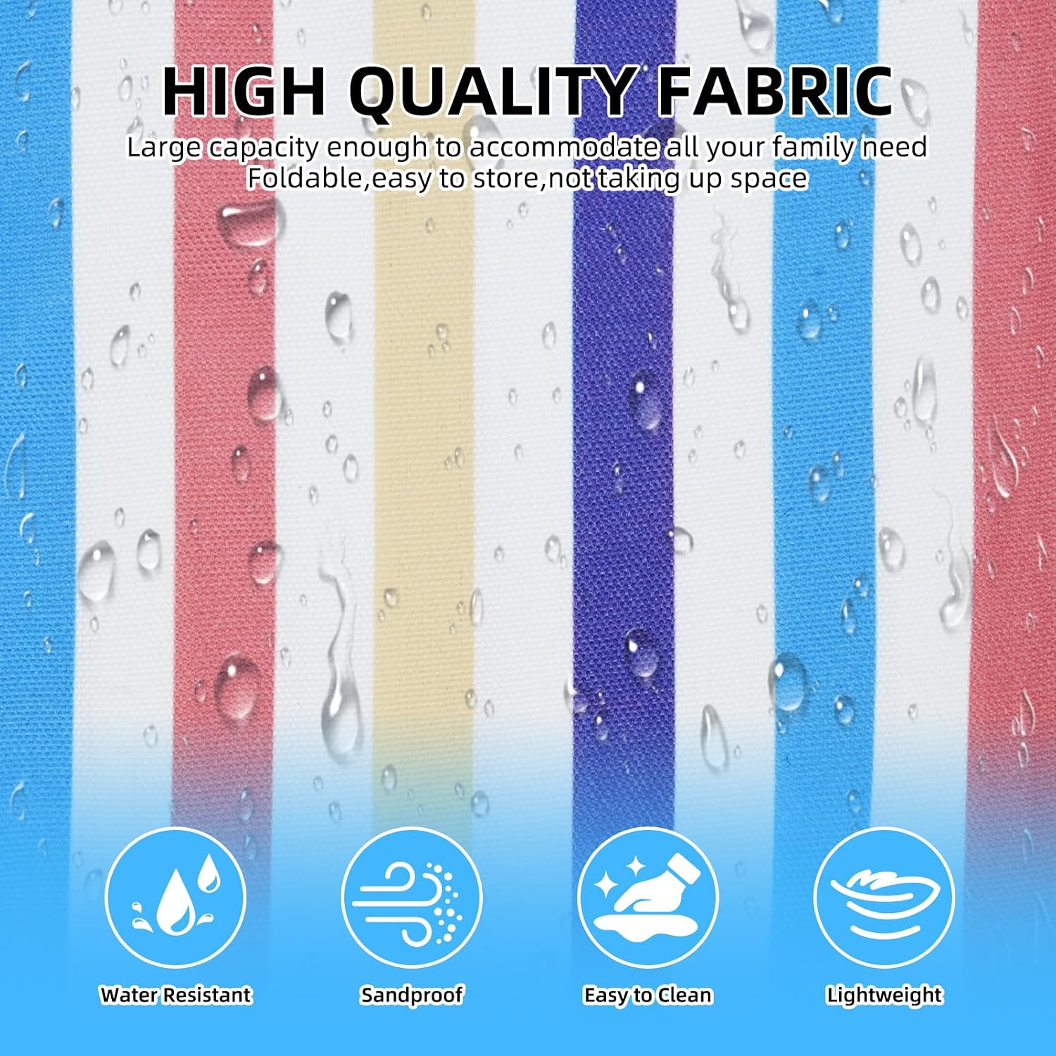 Thumbnail 5 de COVVY Beach Bag: Extra Large Foldable Tote with Zipper, Water-Resistant & 9 Pockets