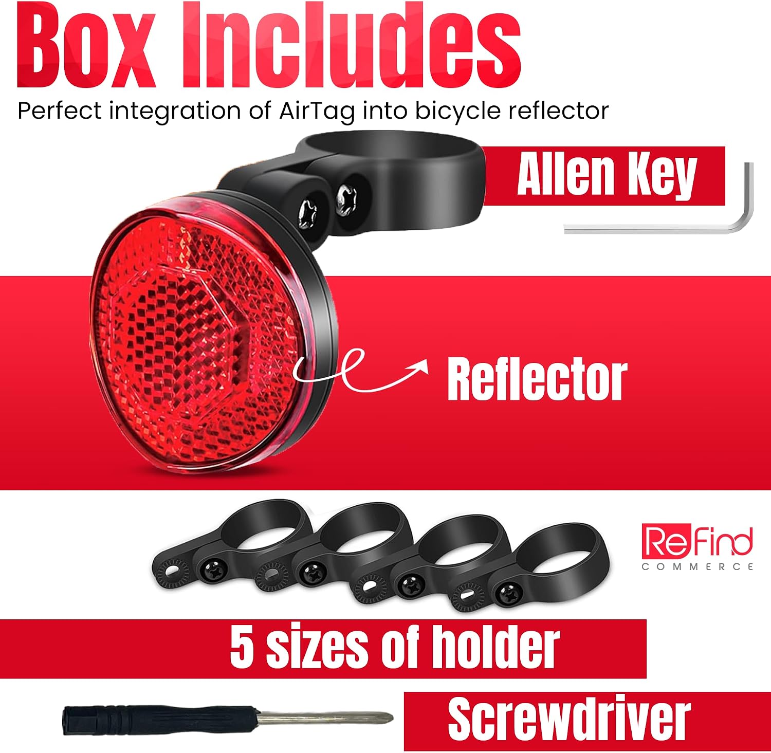 Detalle de Airtag bike reflector tracker IP67