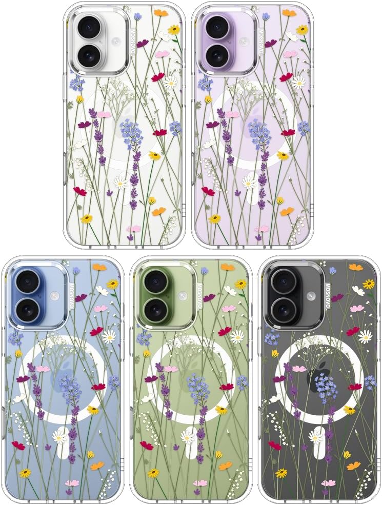 Thumbnail 2 de MOSNOVO for iPhone 17 Clear Case with MagSafe, Camera Control & Floral Garden Design