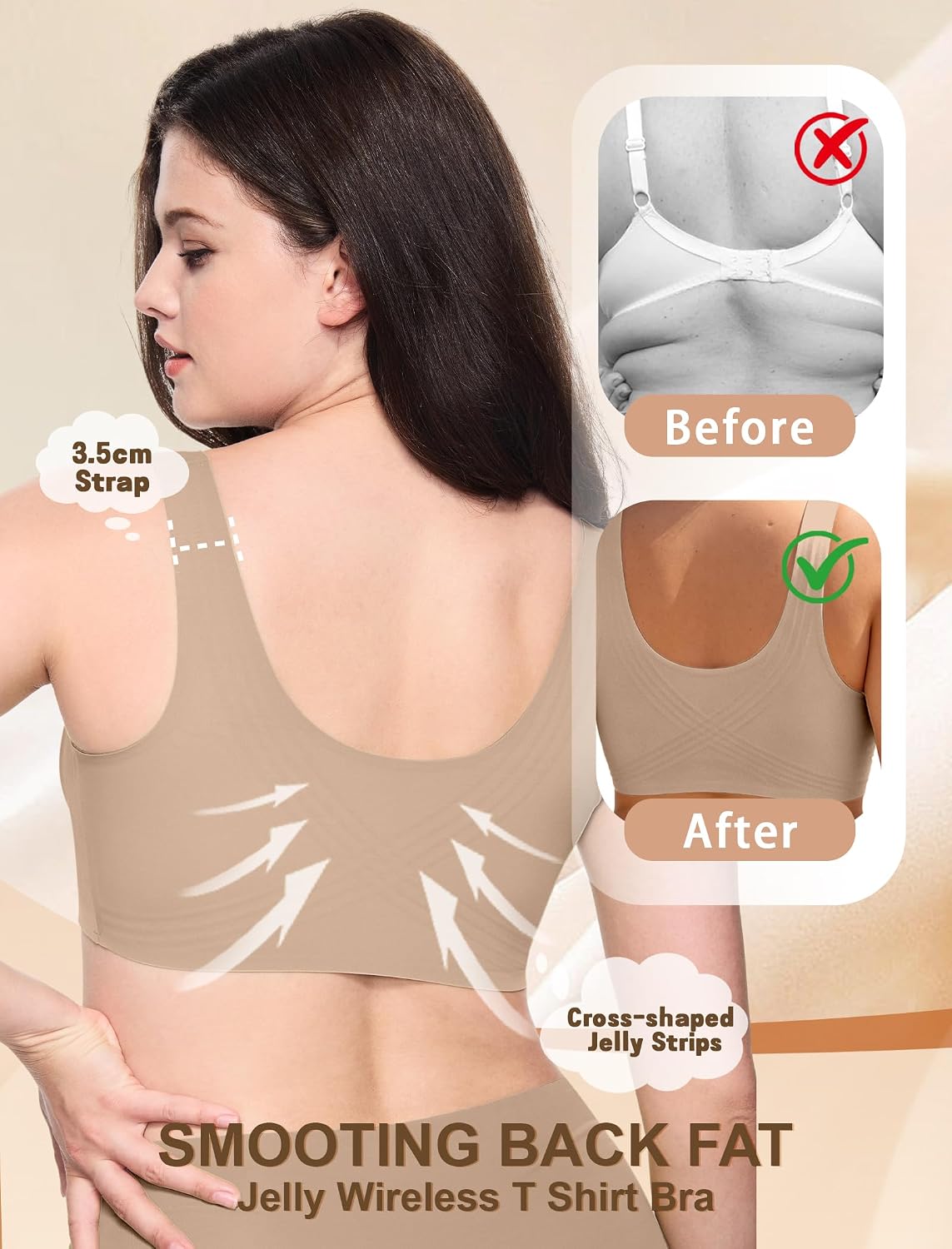 Thumbnail 3 de Jelly Wireless Bra Plus Size: Seamless Full Coverage without Underwire