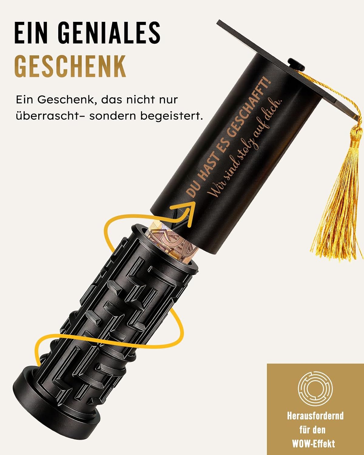 Detalle 2 de Anruzon Original Bestande Prüfung Geschenk – 3D-Druckte Doktorhut Geschenkbox