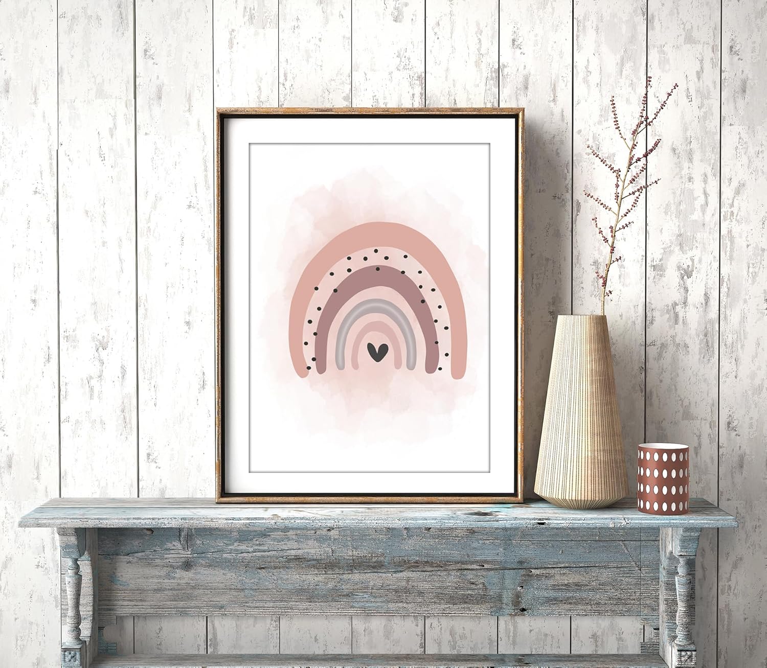 Thumbnail 4 de artpin® 3er-Set Poster Kinderzimmer Regenbogen Hasen A4 (ohne Rahmen) für Mädchen – Rosa/Grau