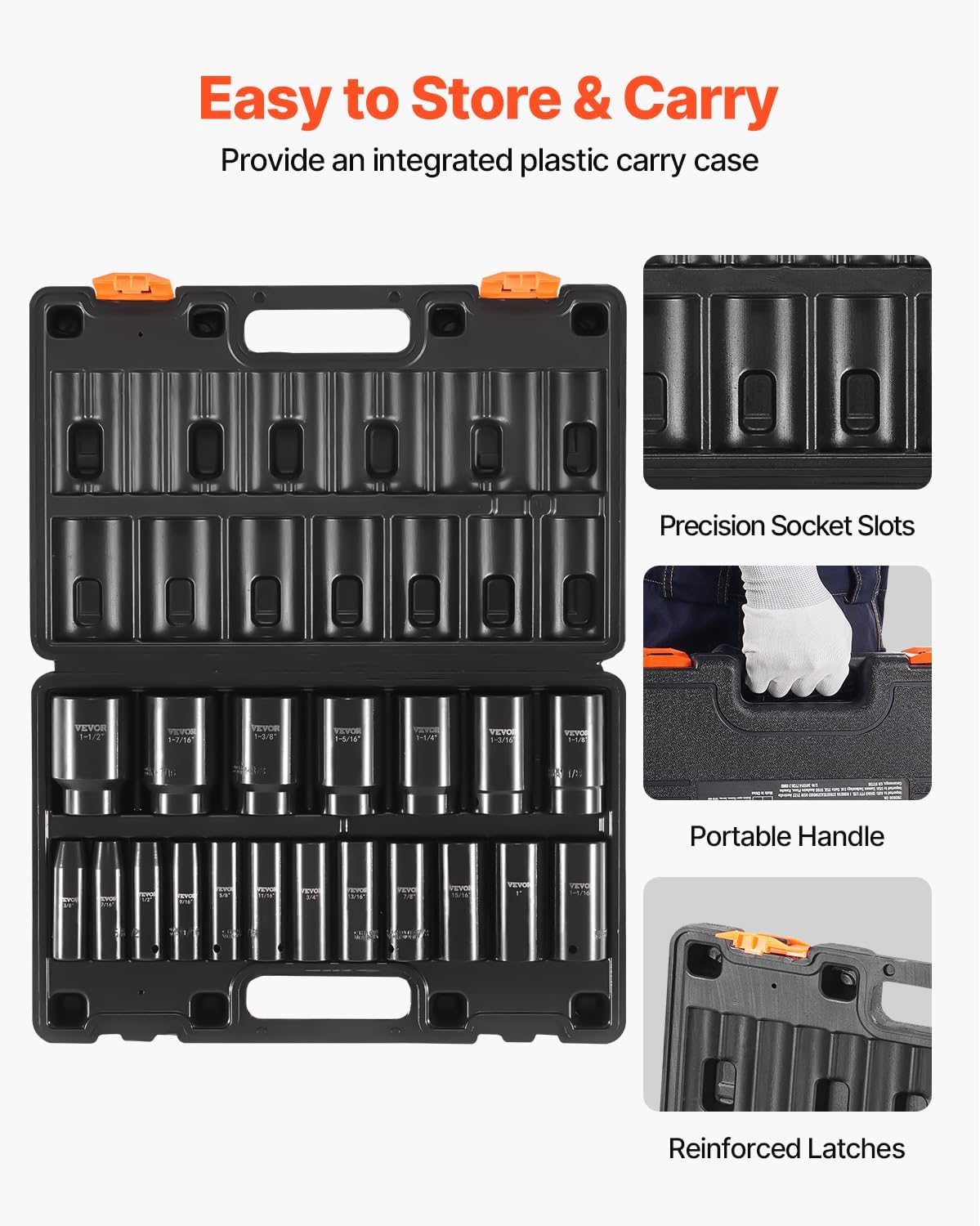 Thumbnail 5 de VEVOR Impact Socket Set 19 Piece 1/2"