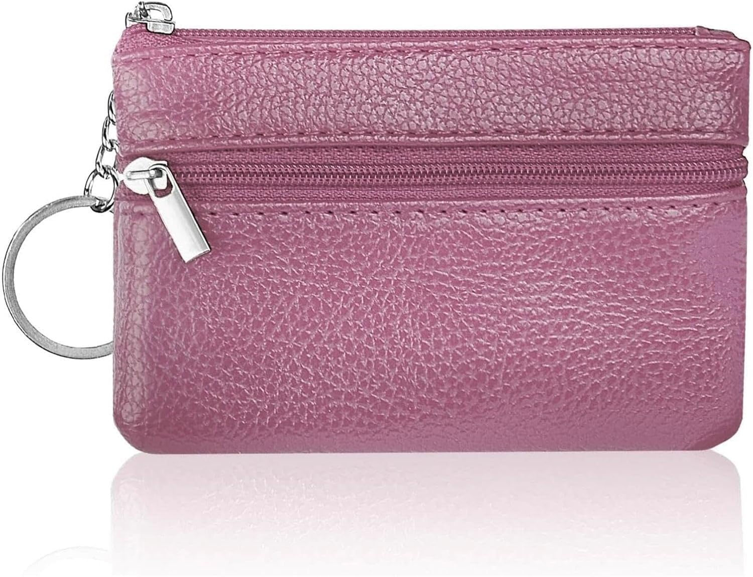 Detalle de Aucuu portafoglio mini da donna in pelle con portamonete, portachiavi e scomparti con cerniera