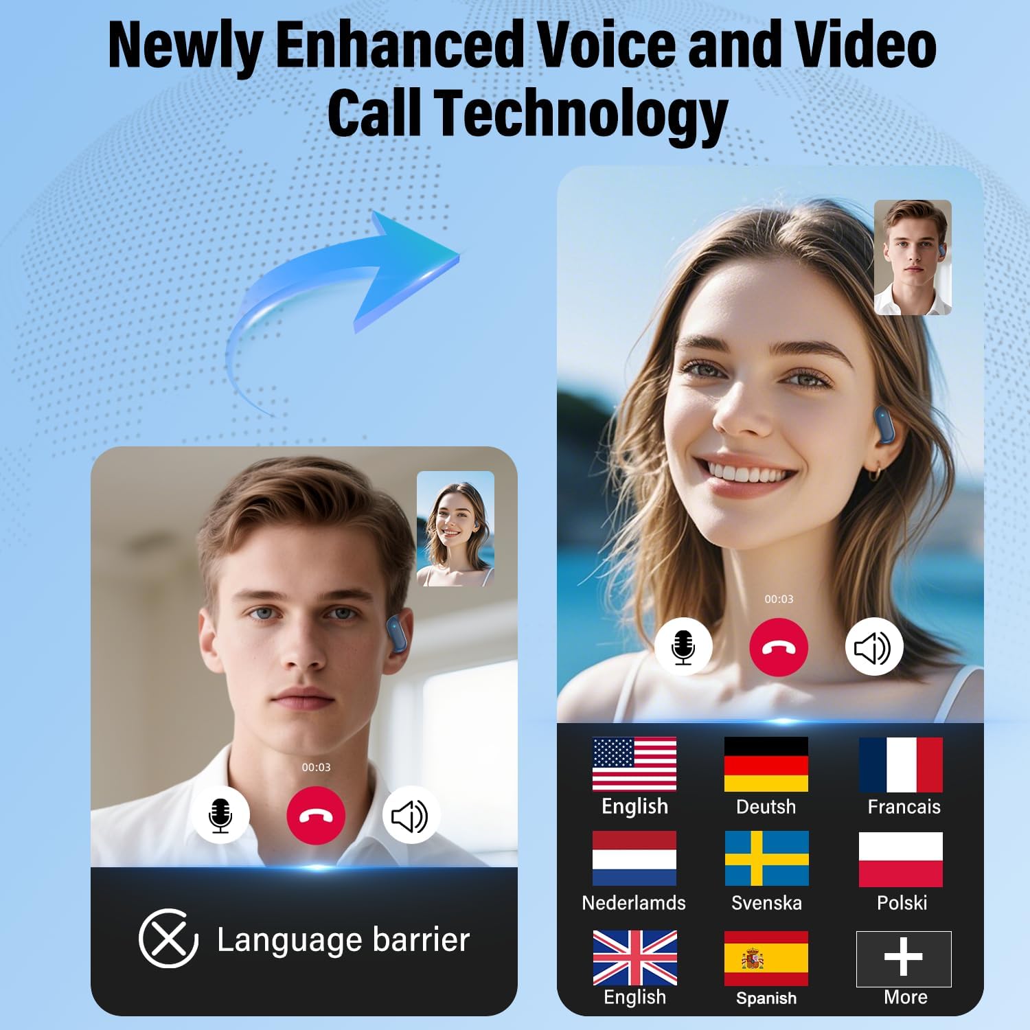 Thumbnail 4 de AI Écouteur Traducteur Instantané 3 en 1 – Translation en 165 langues, Bluetooth 5.4, 42H d’autonomie