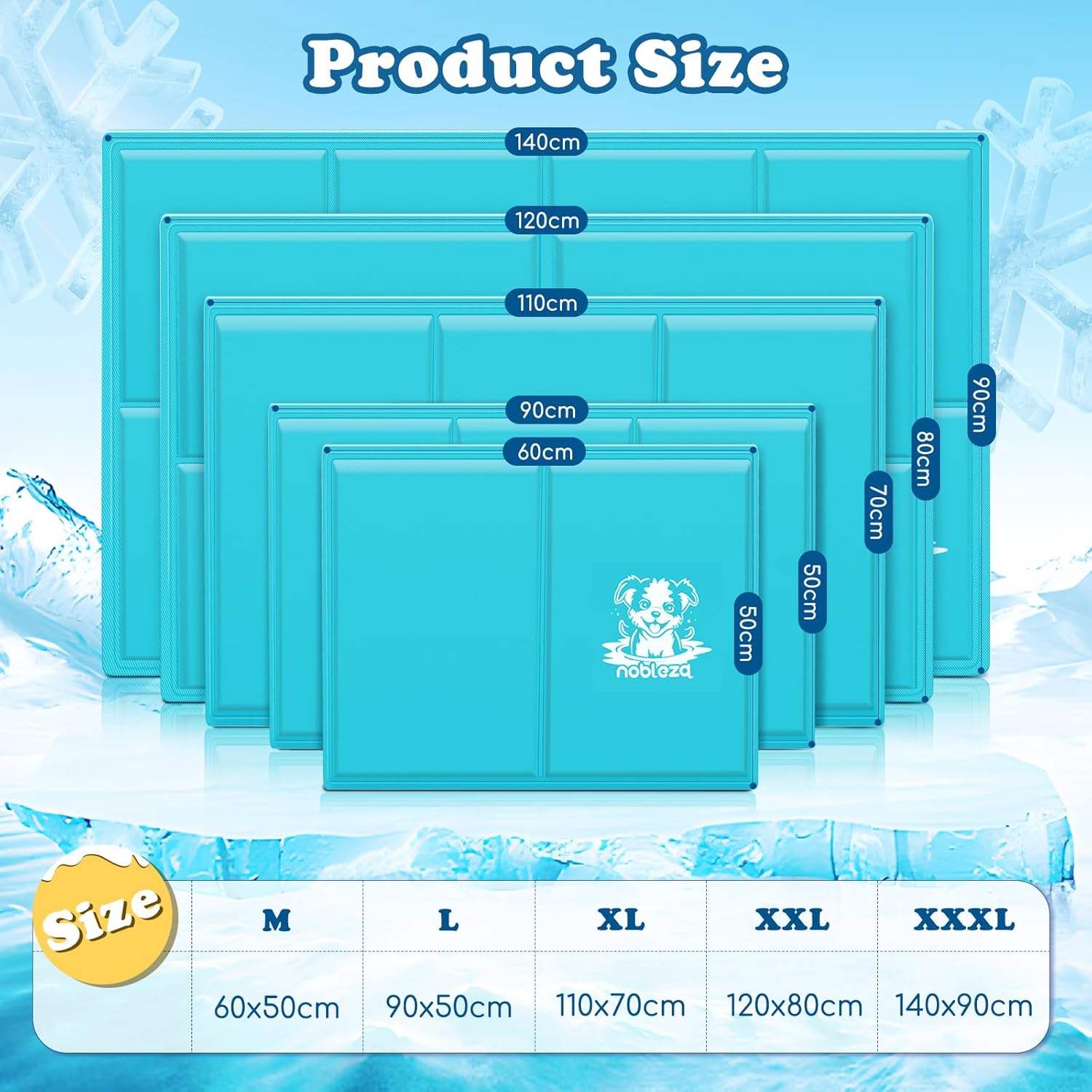 Thumbnail 4 de Tapis rafraîchissant pour chien Nobleza (65x50 cm) en gel non toxique, auto-refroidissant