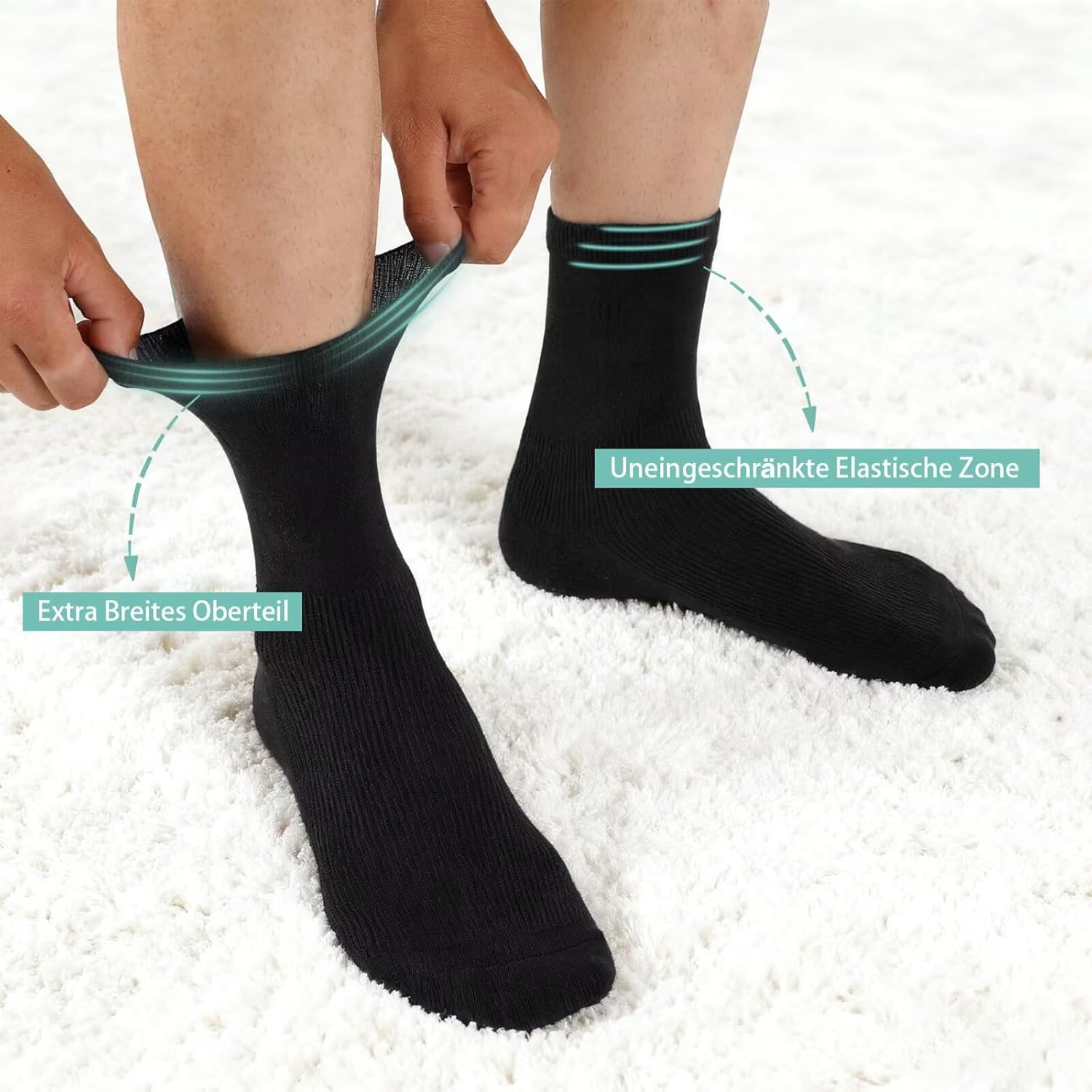 Detalle 1 de TUUHAW Diabetikersocken 10 Paar ohne Gummibund