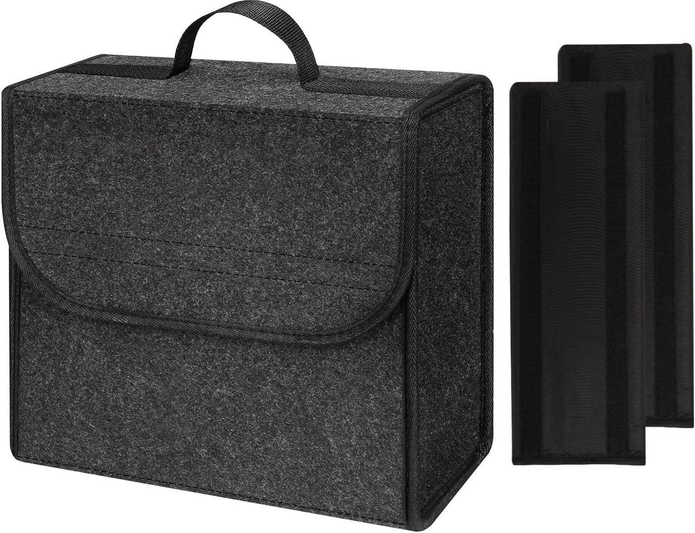 Detalle de Einesin Borsa organizer per bagagliaio auto con pannelli laterali rinforzati in feltro nero