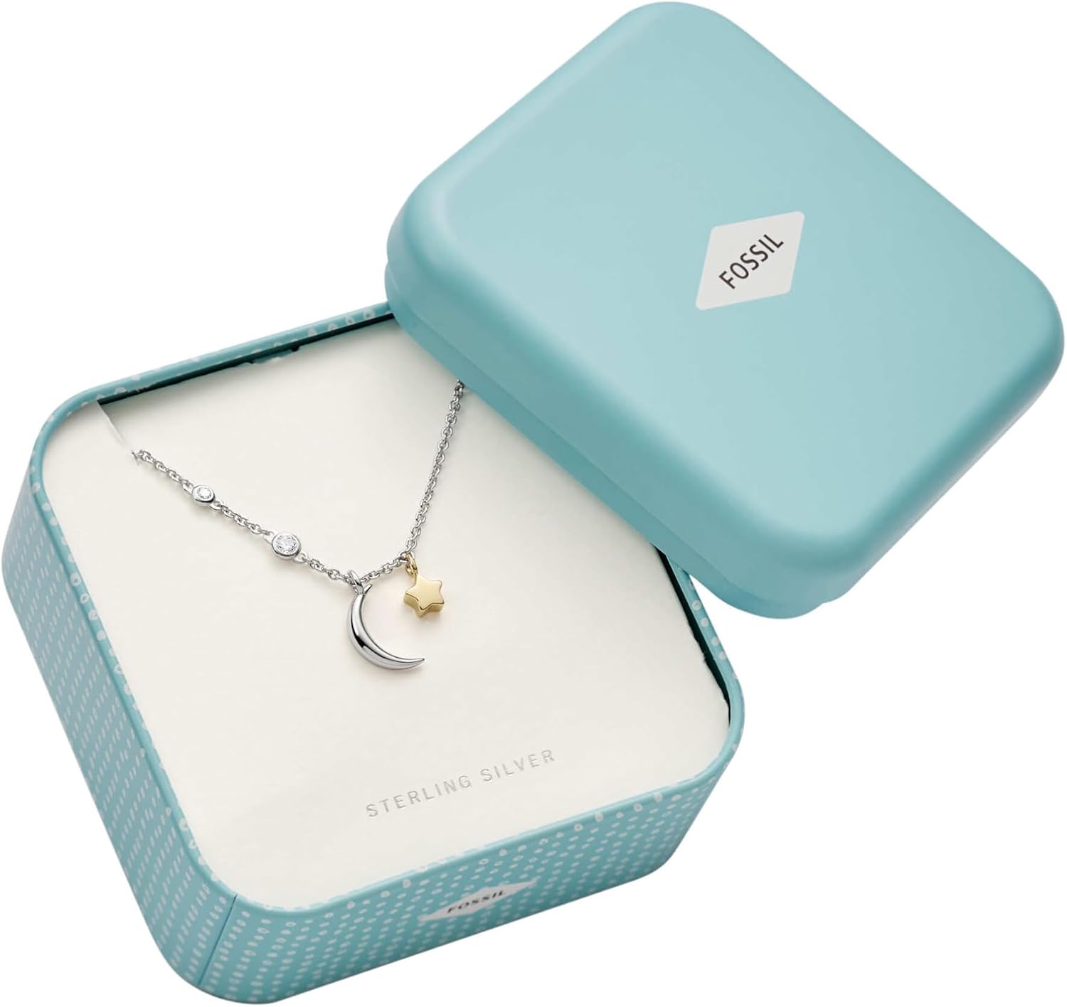Detalle de Fossil Collana Da Donna in Argento Sterling con CZ e tonalità Two-Tone
