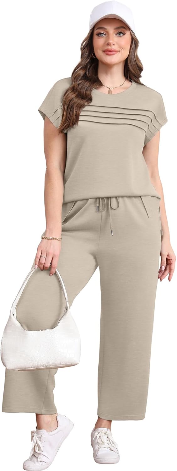 Thumbnail 2 de WIHOLL Two Piece Sets for Women – Lightweight, Airy Cap Sleeve Set with Wide-Leg Pants