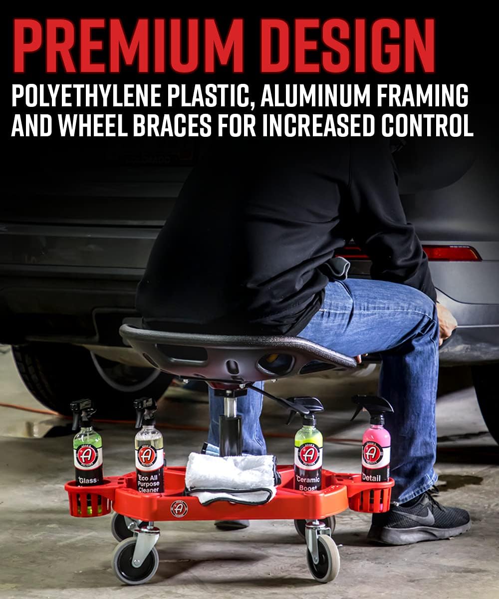 Thumbnail 6 de Adam's Polishes Pro Rolling Stool: Adjustable Car Detailing Stool with Underseat Storage