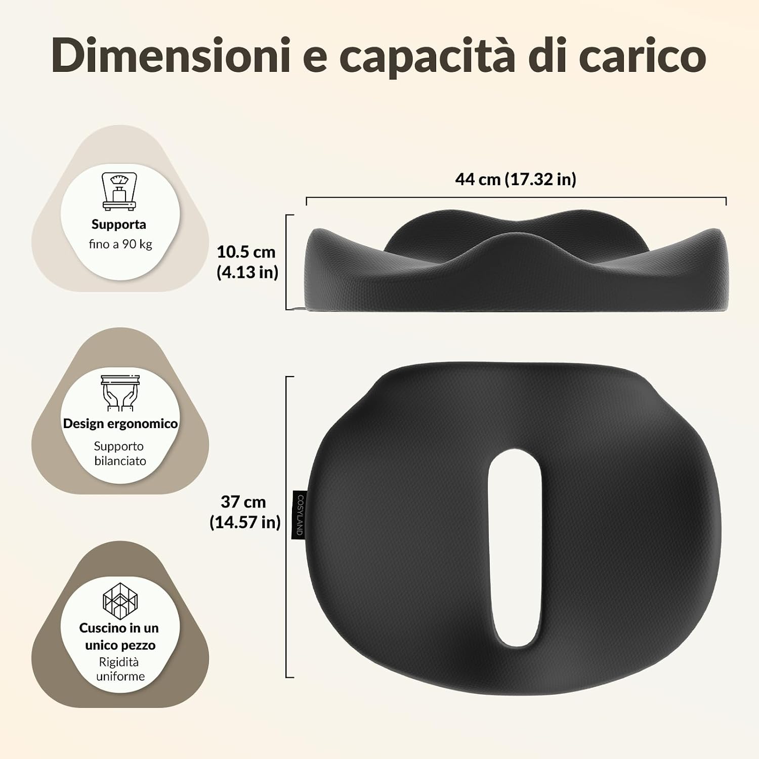 Thumbnail 3 de COSYLAND Cuscino Sedia Ufficio in Memory Foam – comforto, sicurezza e versatilità
