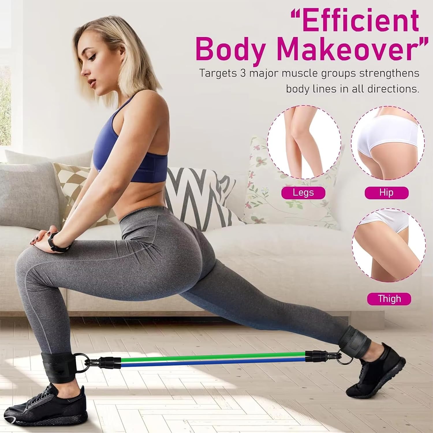 Detalle 2 de PASHOP Ankle Resistance Bands with Cuffs