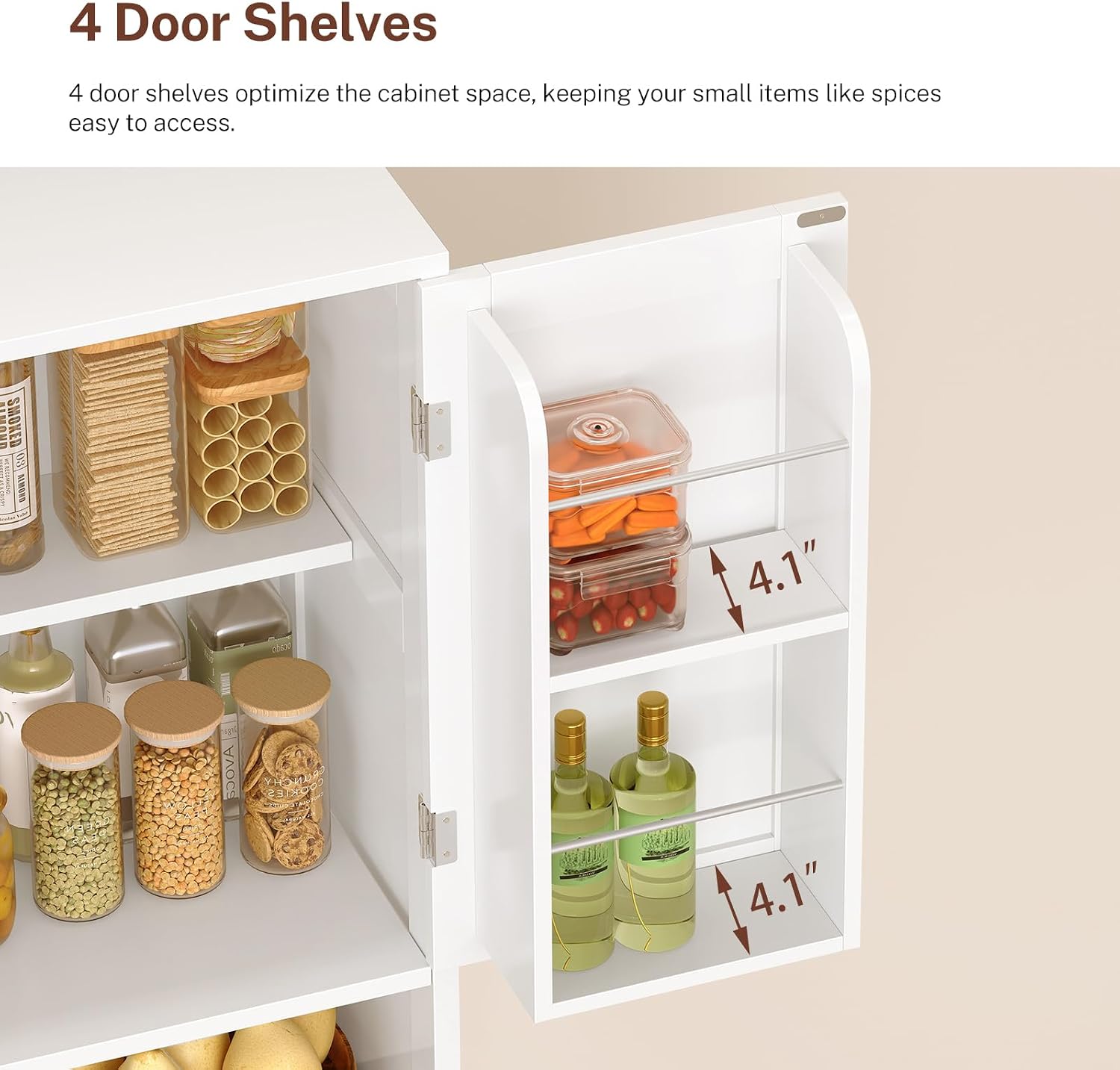 Thumbnail 5 de TEENFON Pantry Cabinet 63.4" H