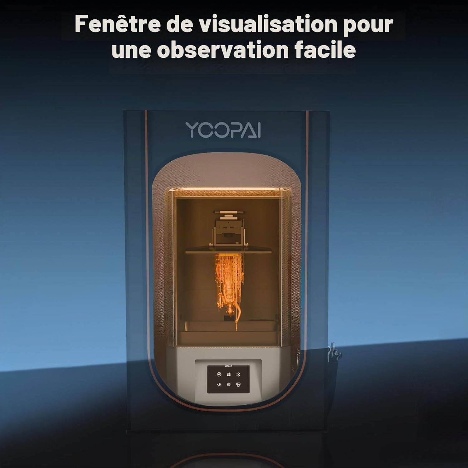Detalle 2 de YOOPAI Vent Resin Enclosure hars-3D-printerbehuizing, oranje