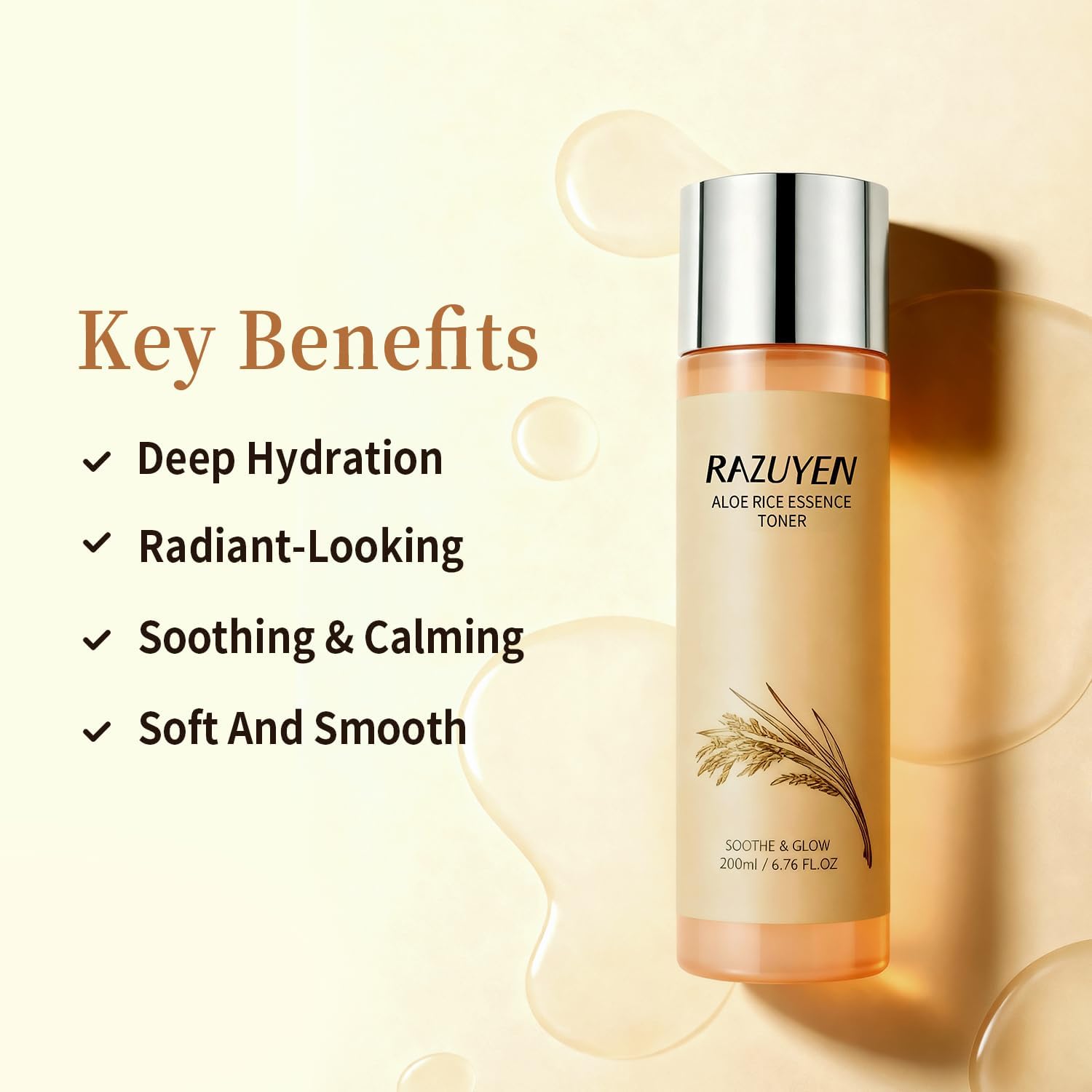 Thumbnail 3 de RAZUYEN Rice Toner 200 ml met aloë vera en niacinamide