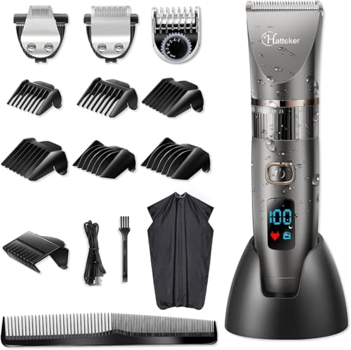 Detalle de Hatteker 3-in-1 Herren Haarschneidemaschine: Wasserdicht, langlebig und vielseitig