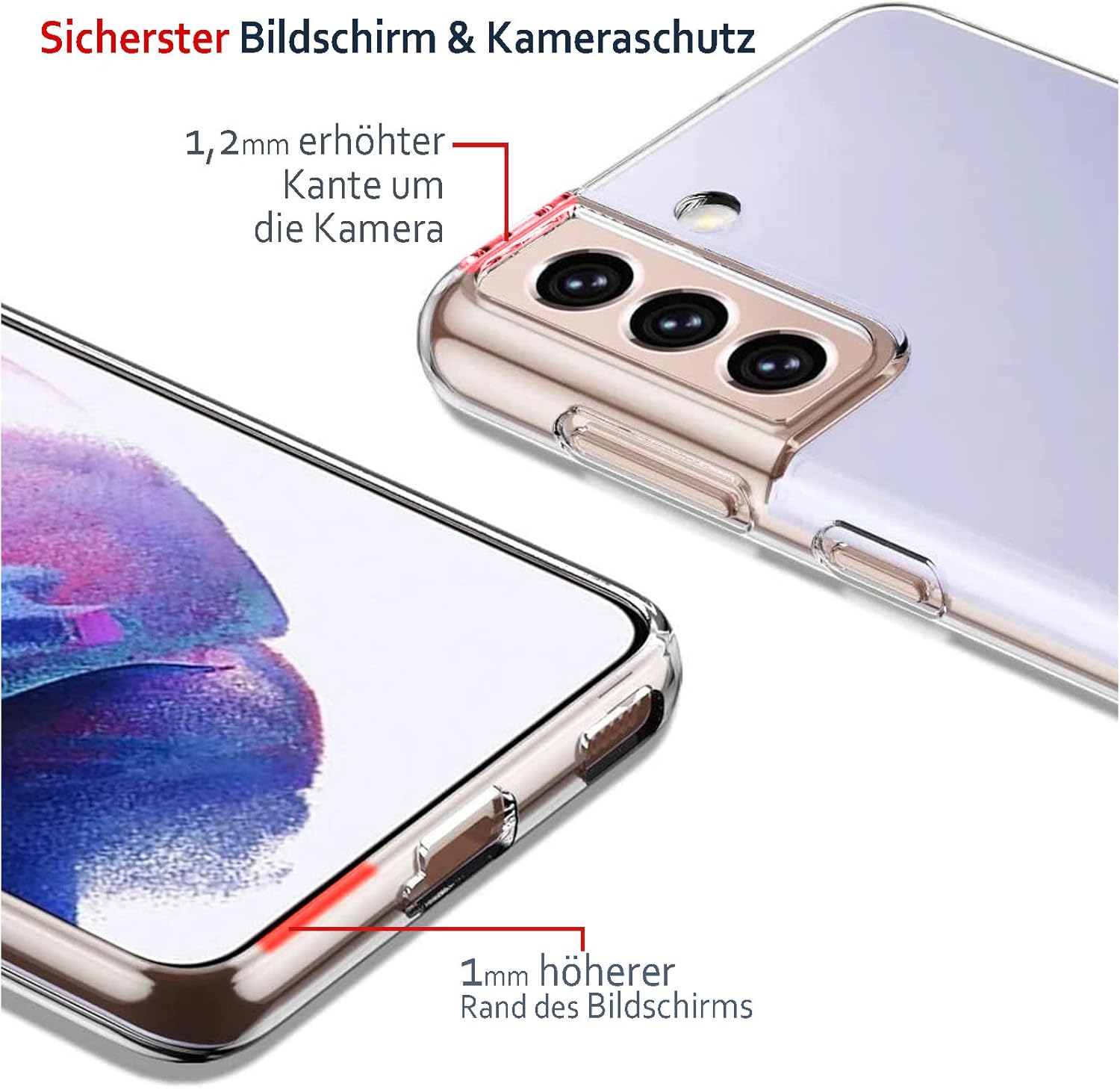 Thumbnail 2 de Oprimio Kristallklar Hülle für Samsung S21 FE – transparente Silikon-/TPU Case, ultra dünn