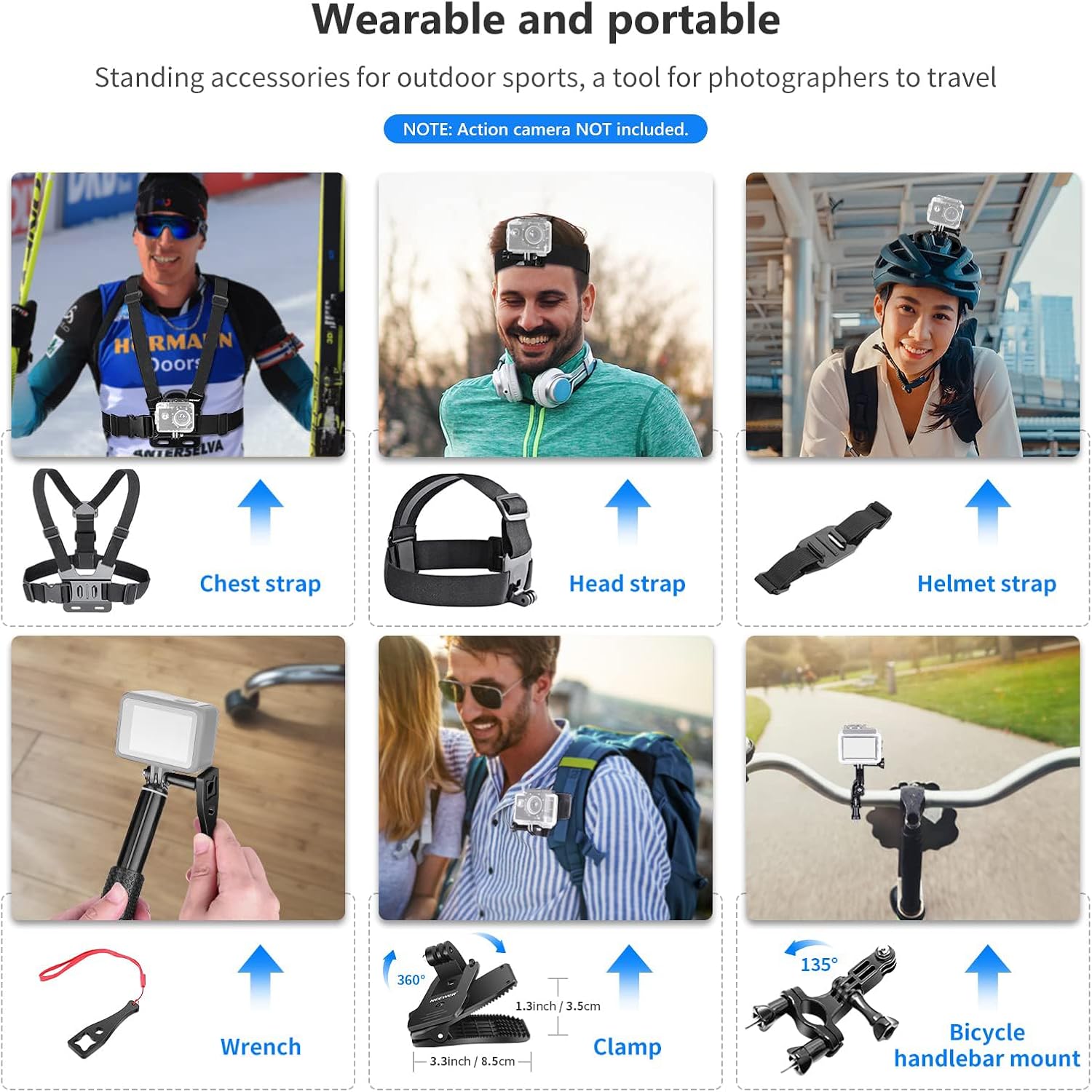 Detalle 2 de NEEWER Kit d’accessoires pour caméra d’action 50 en 1 (compatible GoPro, DJI Osmo Action, Insta360, AKASO et plus)