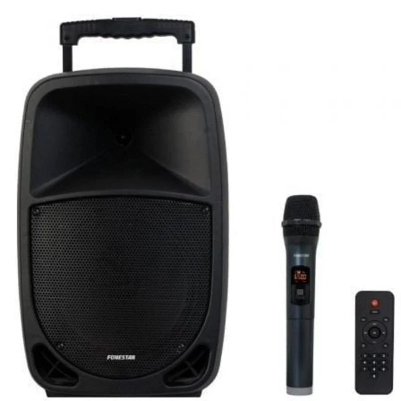 Detalle de Altavoces Fonestar MALIBU-310: Portátiles Bluetooth 100W con micrófono UHF y trolley
