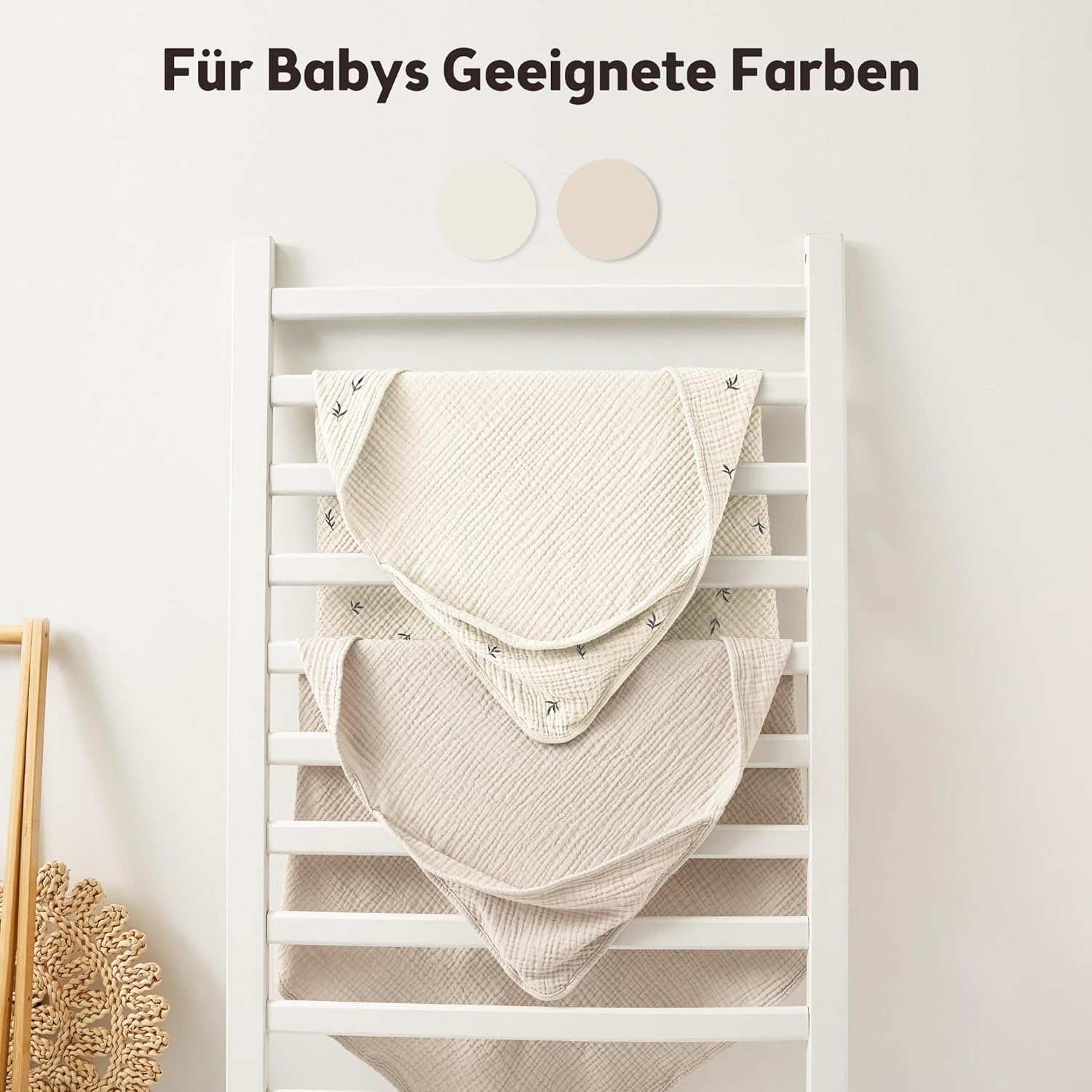 Thumbnail 5 de Susurration Baby Kapuzenhandtuch aus Musselin (2er-Set) – 4-lagig, 100 % Baumwolle, zum Einwickeln nach dem Baden