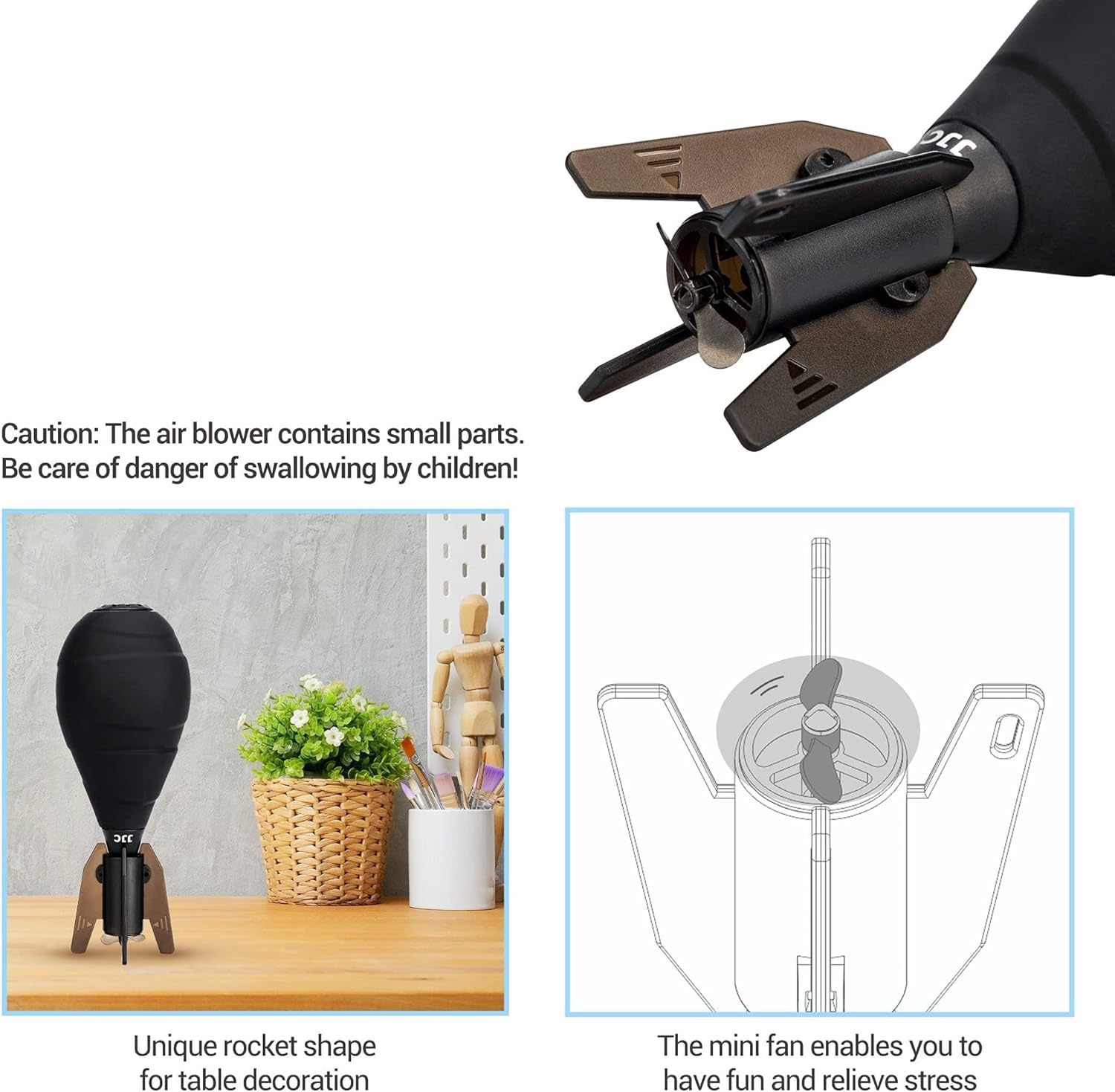 Thumbnail 5 de JJC Soft Rubber Rocket Air Blower Blaster Dust Cleaner with 5 Pcs Spare Filter Mesh