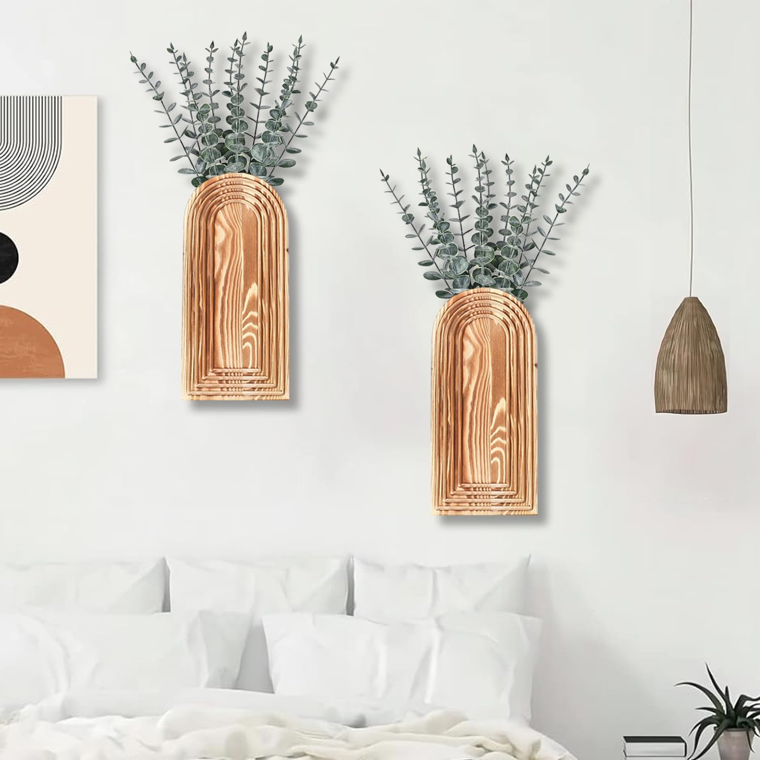 Thumbnail 5 de Dnnnii 2 Pack Wooden Wall Vase Set — Wall Decor 🏺