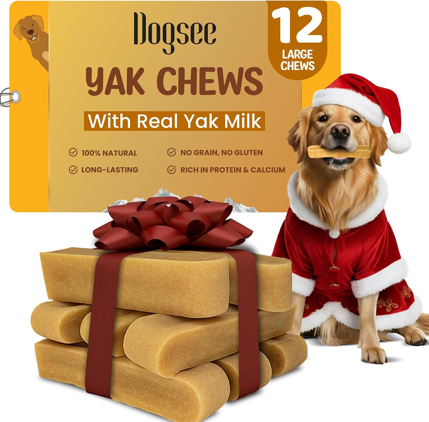 Detalle de Dogsee Yak Chews for Dogs, 3 lb