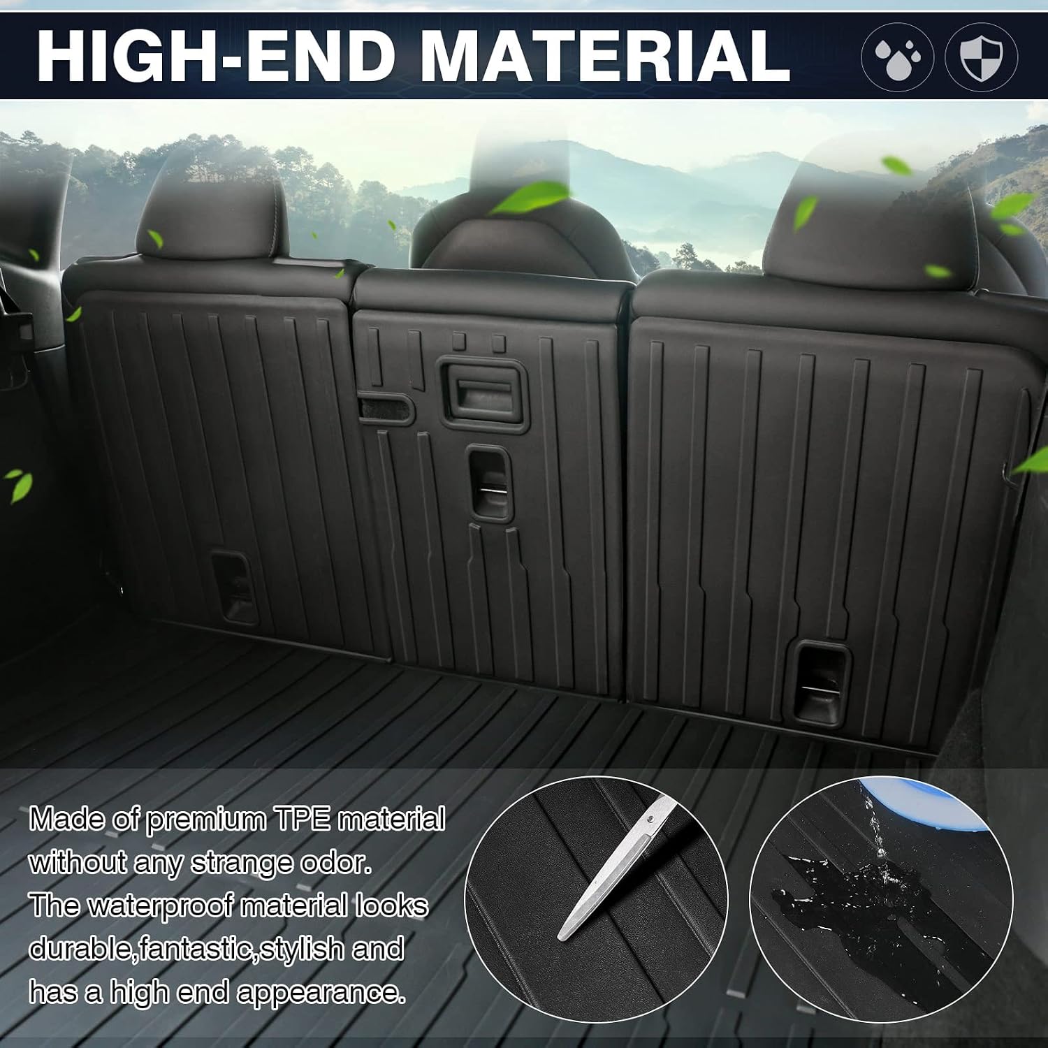 Thumbnail 6 de KUST Custom Fit Trunk Mat for 2020-2024 2025 Tesla Model Y (5-Seat, Not for 7-Seat) — All-Weather Cargo Liner