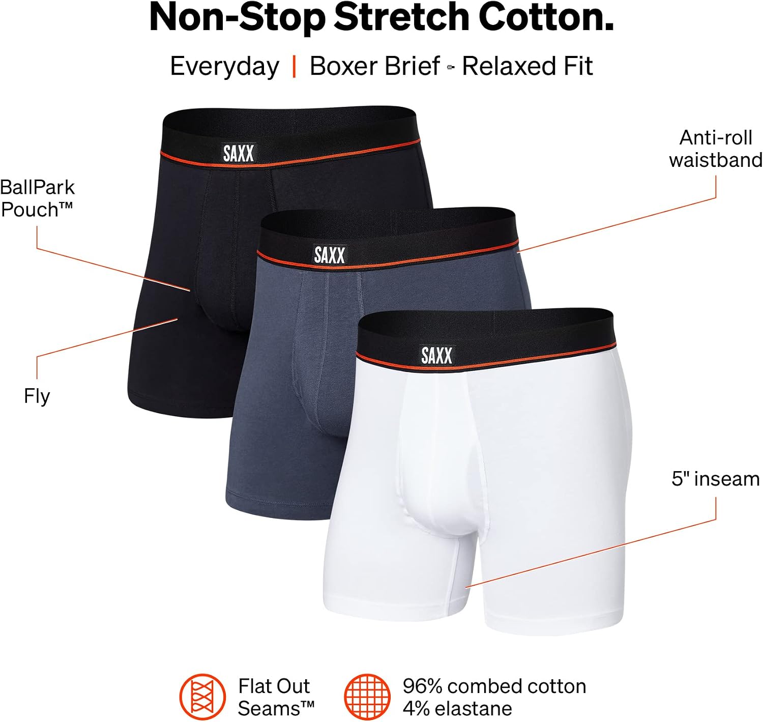 Thumbnail 2 de SAXX Men's Cotton Boxer Briefs