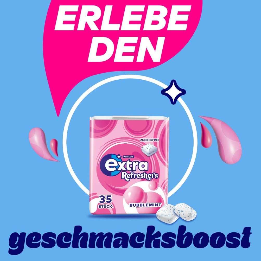 Thumbnail 3 de Extra Refreshers Kaugummi zuckerfrei Bubblemint Großpackung – 210 Dragees (6 x 35) Xylitol